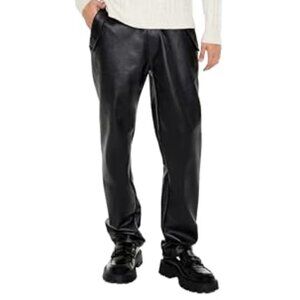 Forever 21 Men's Black Coated Corduroy Slim-Fit Pants SZ 29